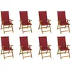 Image de vidaXL Chaises pliables de jardin avec coussins - Lot de 8