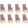 Image de Vidaxl Acacia Chaises de jardin avec coussins - Lot de 8