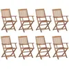 Image de vidaXL Chaises pliables d'extérieur - Lot de 8 - Bois d'acacia