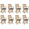 Image de vidaXL Chaises pliables d'extérieur, lot de 8
