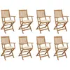 Image de vidaXL Chaises pliables d'extérieur - Bois d'acacia - Coussins crème