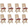 Image de vidaXL Chaises pliables d'extérieur avec coussins - Bois d'acacia