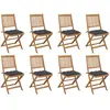 Image de vidaXL Chaises pliables d'extérieur avec coussins - Bois d'acacia