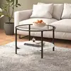 Image de vidaXL Table à thé - Noir et marbre blanc 70 cm