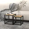 Image de VIDAXL Tables à thé - Noir et jaune