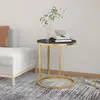 Image de vidaXL Table d'appoint - Doré et marbre