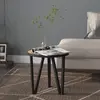 Image de vidaXL Table à thé noir et jaune Ø35 cm
