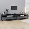 Image de vidaXL Meuble TV Verre Trempé Noir