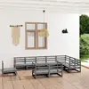 Image de vidaXL Salon de jardin 10 pcs - Bois de pin gris