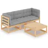 Image de vidaXL Salon de jardin 4 pcs - Bois massif