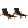 Image de vidaxl Chaises longues avec coussins - Acacia solide