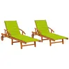 Image de vidaXL Chaise Longue Lot de 2 - Bois Acacia