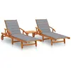 Image de vidaXL Chaises Longues Acacia - Lot de 2