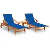 Image de vidaXL Chaises longues et table acacia solide