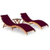 Image de VIDAXL Chaises longues avec coussins - Vin Rouge