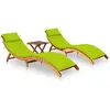 Image de vidaXL Chaises Longues et Table - Acacia