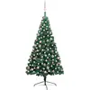 Image de vidaXL Demi-arbre pré-éclairé - 180 cm - Vert