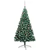 Image de vidaXL Demi-arbre de Noël pré-éclairé - 210 cm