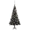 Image de VidaXL Sapin de Noël pré-éclairé noir 150 cm