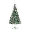 Image de vidaXL Arbre de Noël pré-éclairé - 210 cm avec pommes de pin