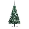 Image de vidaXL Demi-arbre de Noël pré-éclairé - 180 cm