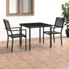Image de vidaXL Mobilier de salle à manger d'extérieur 3 pcs - Noir et Anthracite