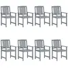 Image de vidaXL Chaises de jardin lot de 8 - Bois acacia massif