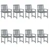 Image de vidaXL Chaises de jardin avec coussins - Bois d'acacia massif lot de 8