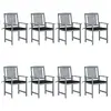 Image de vidaXL Chaises de jardin - Lot de 8 - Bois gris