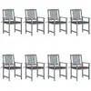 Image de vidaXL Chaises de jardin avec coussins lot de 8 - Bois d'acacia