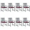 Image de vidaXL Chaises de jardin gris rouge