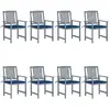 Image de vidaXL Chaises de jardin et coussins lot de 8