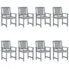 Image de vidaXL Chaises de jardin et coussins - Bois acacia - Gris
