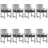Image de vidaXL Chaises de jardin - Lot de 8 Gris