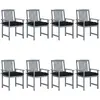 Image de vidaXL Chaises de jardin avec coussins - Lot de 8 - Gris