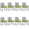 Image de vidaXL Chaises de jardin - Lot de 8 avec coussins gris