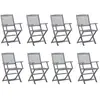 Image de vidaXL Chaises pliables avec coussins lot de 8 - Acacia