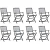 Image de vidaXL Chaises pliables d'extérieur, lot de 8