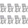 Image de vidaXL Chaises pliables extérieur lot de 8
