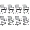 Image de vidaXL Chaises extérieures pliables - Lot de 8 - Bois d'acacia