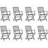 Image de vidaXL Chaises pliables d'extérieur lot de 8 avec coussins