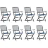 Image de vidaXL Chaises pliables d'extérieur lot de 8 et coussins Bois d'acacia