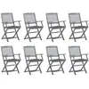 Image de vidaXL Chaises pliables d'extérieur lot de 8 - Bois acacia solide