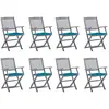 Image de vidaXL Chaises pliables d'extérieur avec coussins - Bois d'acacia