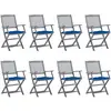 Image de vidaXL Chaises pliables d'extérieur lot de 8 et coussins Bois d'acacia