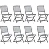 Image de vidaXL Chaises pliables d'extérieur lot de 8