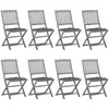 Image de vidaXL Chaises pliantes - Lot de 8 - Acacia massif