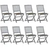 Image de vidaXL Chaises pliables d'extérieur 8 pièces