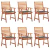 Image de vidaXL Chaises à manger d'extérieur avec coussins - Acacia massif