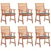 Image de VIDAXL Chaises de jardin avec coussins - Acacia massif
